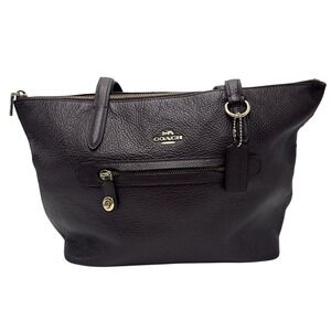 Coach‎ Taylor Pebbled Leather Tote Bag Purse Brown-See Photos 10Hx11W